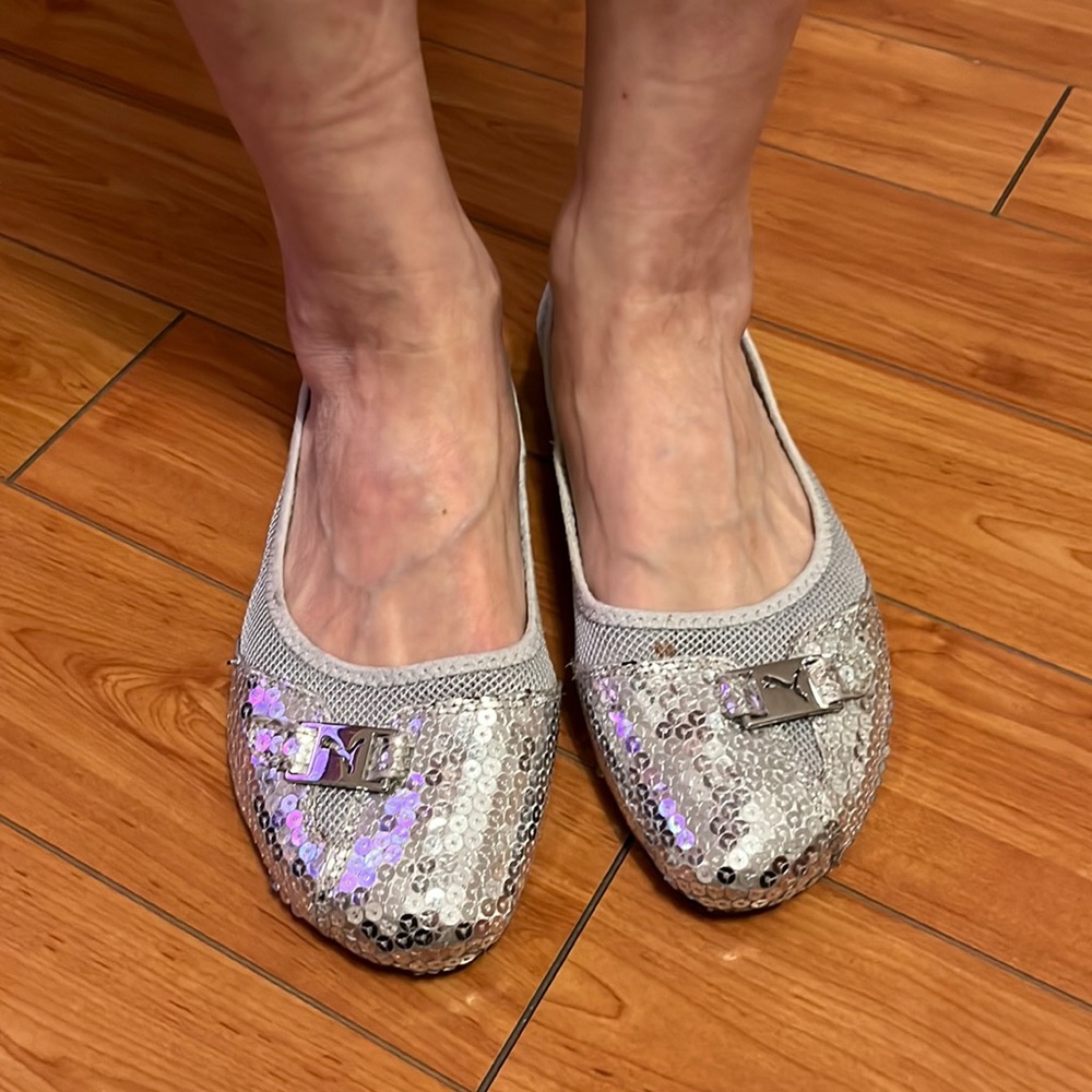 Puma Silver/Gray sequin loafers